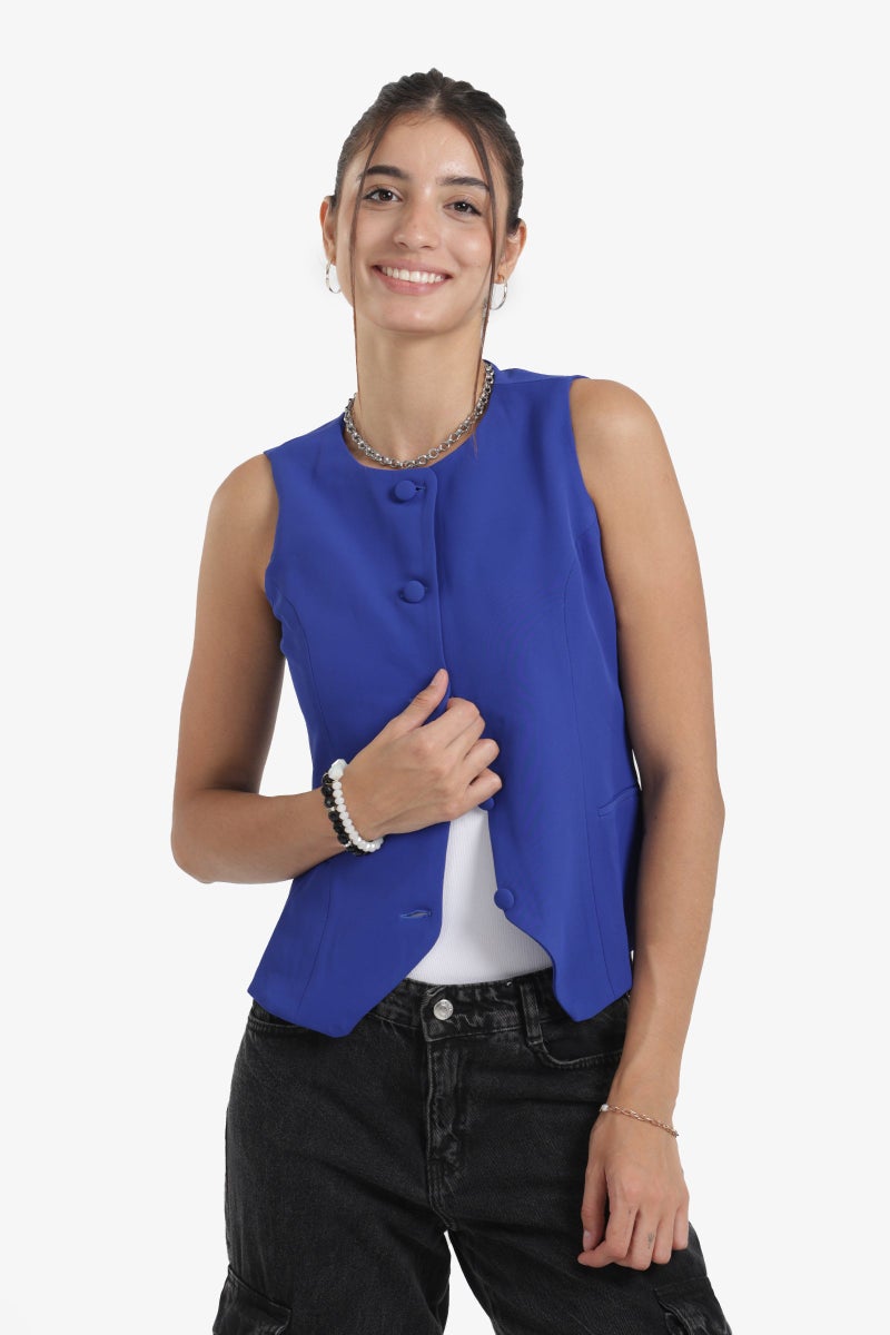 Clue Asymmetric Voile Vest - Image 1